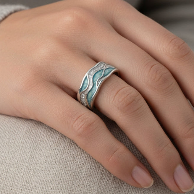 Ocean Wave Turquoise Statement Ring