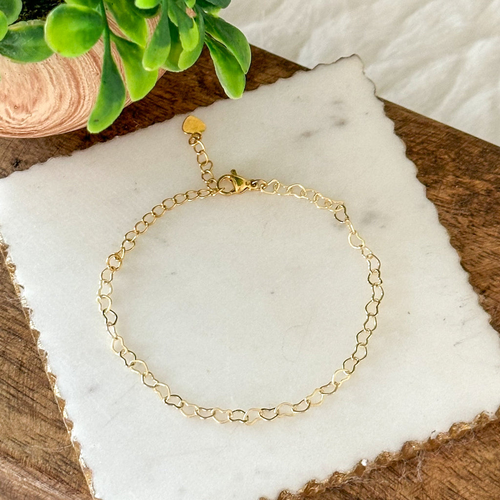 Mea Gold Heart Link Bracelet